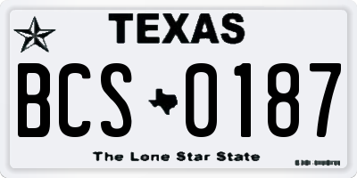 TX license plate BCS0187