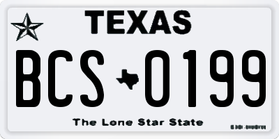 TX license plate BCS0199
