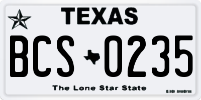 TX license plate BCS0235