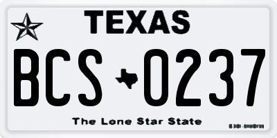 TX license plate BCS0237