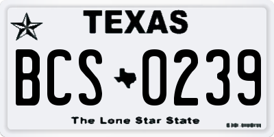 TX license plate BCS0239