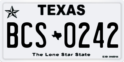 TX license plate BCS0242
