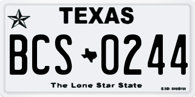 TX license plate BCS0244