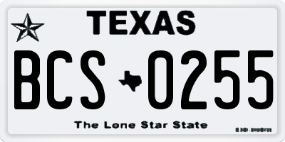TX license plate BCS0255