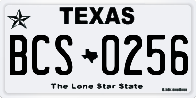 TX license plate BCS0256