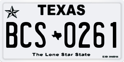 TX license plate BCS0261