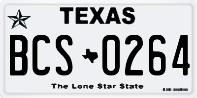 TX license plate BCS0264