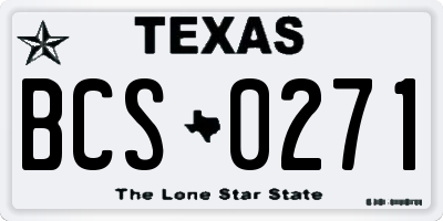 TX license plate BCS0271