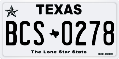 TX license plate BCS0278