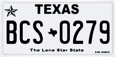 TX license plate BCS0279
