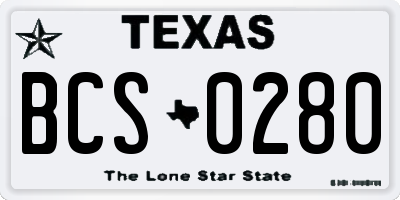 TX license plate BCS0280