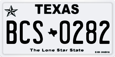 TX license plate BCS0282