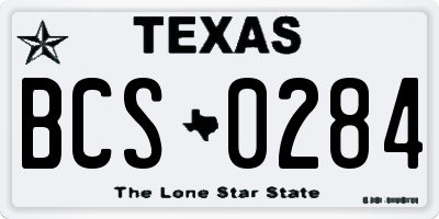 TX license plate BCS0284