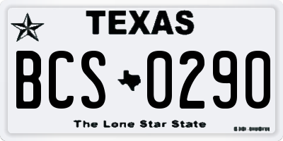 TX license plate BCS0290