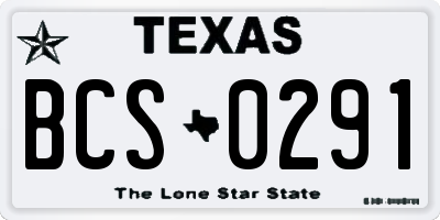 TX license plate BCS0291