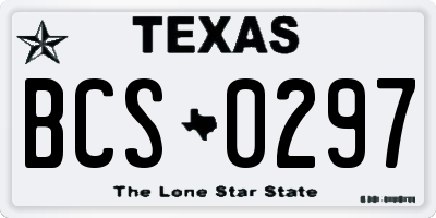 TX license plate BCS0297
