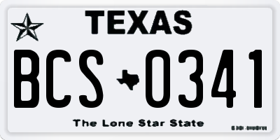 TX license plate BCS0341