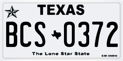 TX license plate BCS0372