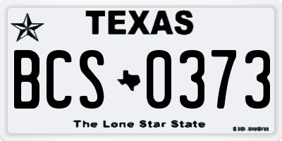 TX license plate BCS0373