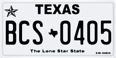 TX license plate BCS0405