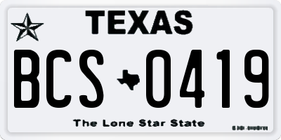 TX license plate BCS0419