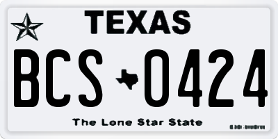 TX license plate BCS0424