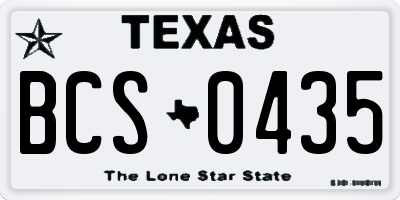 TX license plate BCS0435