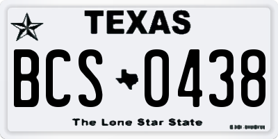 TX license plate BCS0438