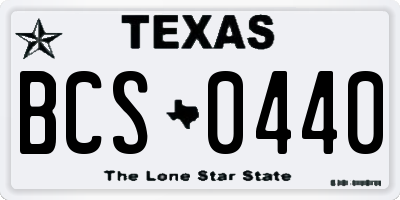 TX license plate BCS0440