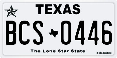 TX license plate BCS0446