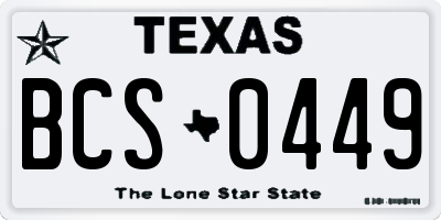 TX license plate BCS0449