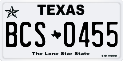 TX license plate BCS0455