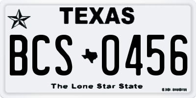 TX license plate BCS0456