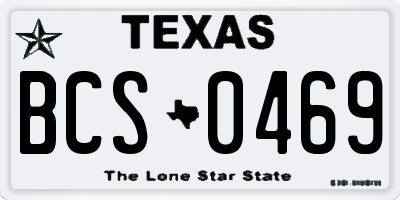 TX license plate BCS0469