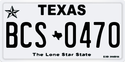 TX license plate BCS0470