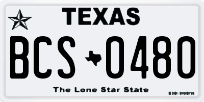 TX license plate BCS0480