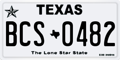 TX license plate BCS0482