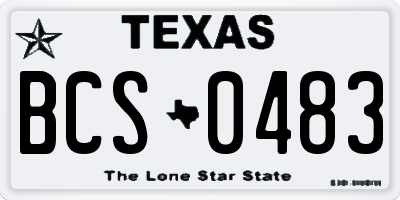 TX license plate BCS0483
