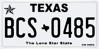 TX license plate BCS0485