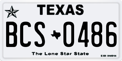 TX license plate BCS0486