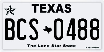 TX license plate BCS0488