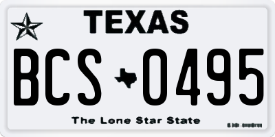 TX license plate BCS0495