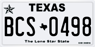 TX license plate BCS0498
