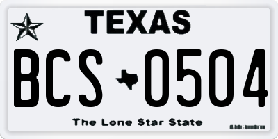 TX license plate BCS0504