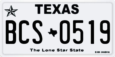 TX license plate BCS0519