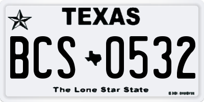 TX license plate BCS0532