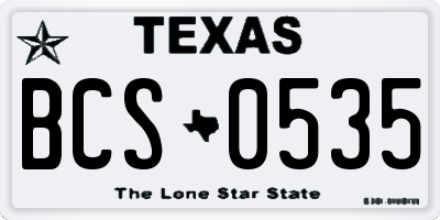 TX license plate BCS0535