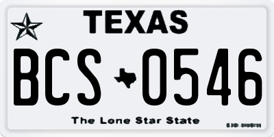 TX license plate BCS0546