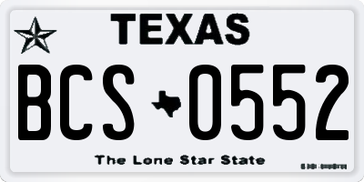 TX license plate BCS0552