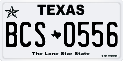 TX license plate BCS0556